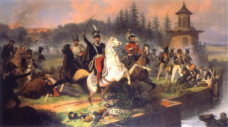 January Suchodolski Death of Prince Jozef Poniatowskiin in the Battle of Leipzig.